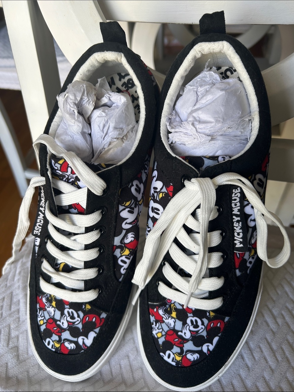 Disney Mickey Mouse Black, White & Red Kids' Lace-Up Sneakers